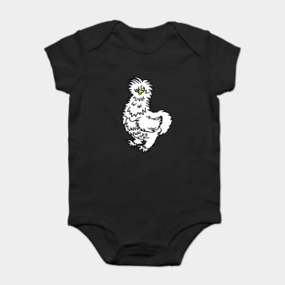 White Silkie Chicken Baby Bodysuit